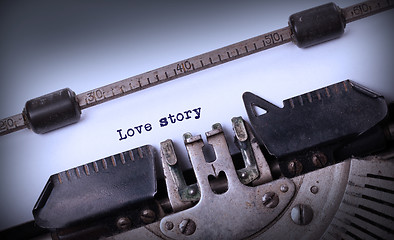 Image showing Vintage typewriter - Love story