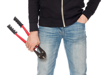 Image showing Robber with red bolt cutters