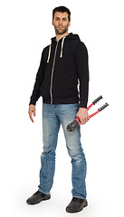 Image showing Robber with red bolt cutters