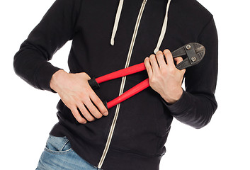 Image showing Robber with red bolt cutters