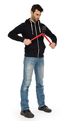 Image showing Robber with red bolt cutters