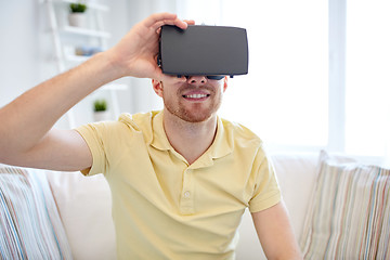 Image showing young man in virtual reality headset or 3d glasses