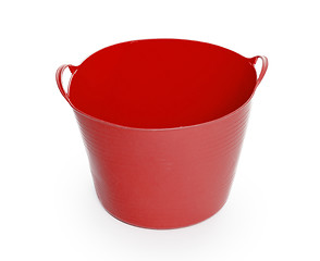 Image showing Red color plastic basket