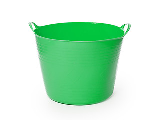 Image showing Green color plastic basket