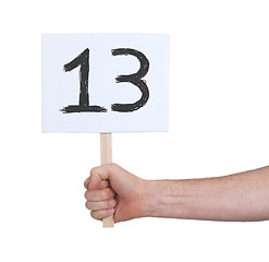 Image showing Sign with a number, 13