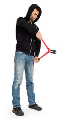 Image showing Robber with red bolt cutters