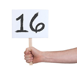 Image showing Sign with a number, 16