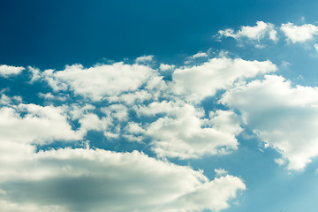 Image showing White clouds on evening blue sky