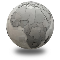 Image showing Africa on metallic planet Earth