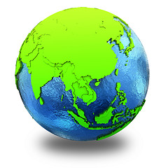 Image showing Southeast Asia on green Earth