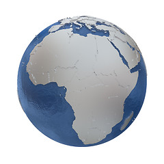 Image showing Africa on silver Earth