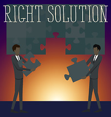 Image showing Vector Flat Business Concept Right Solution