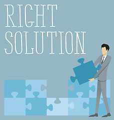 Image showing Vector Flat Business Concept Right Solution