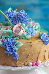 Image showing Cake with floral decoration.