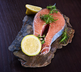 Image showing Raw Salmon Steak