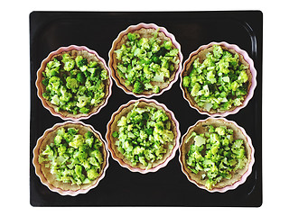 Image showing Broccoli pies on a baking tray
