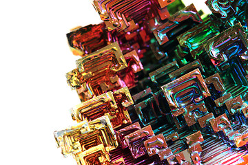 Image showing Bismuth - rainbow metal background