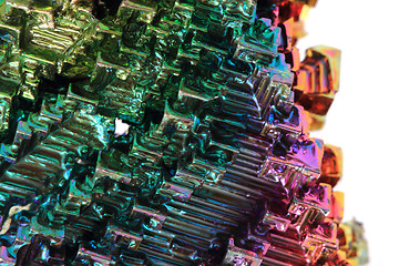 Image showing Bismuth - rainbow metal background