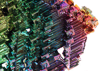 Image showing Bismuth - rainbow metal background