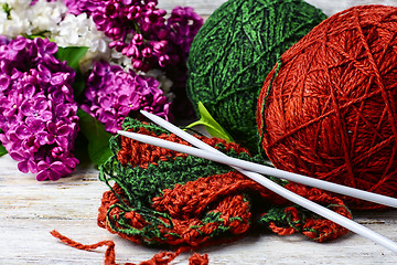 Image showing Balls of yarn for knitting