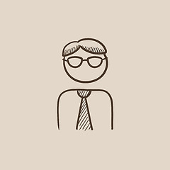 Image showing Businessman sketch icon.