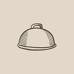 Image showing Restaurant cloche sketch icon.