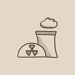 Image showing Nuclear power plant sketch icon.