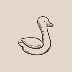 Image showing Duck sketch icon.