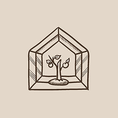 Image showing Greenhouse sketch icon.