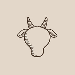 Image showing Cow head sketch icon.