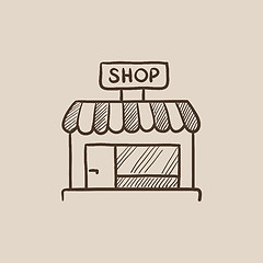 Image showing Shop store sketch icon.