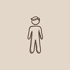 Image showing Businessman standing sketch icon.