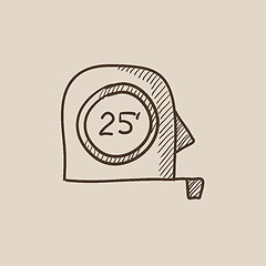 Image showing Tape measure sketch icon.