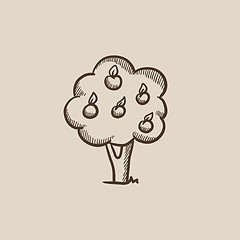 Image showing Fruit tree sketch icon.