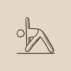 Image showing Man practicing yoga sketch icon.