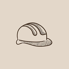 Image showing Hard hat sketch icon.