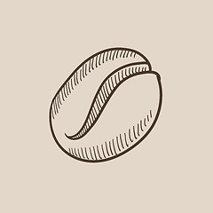 Image showing Coffee bean sketch icon.