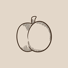 Image showing Plum with leaf sketch icon.