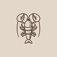 Image showing Lobster sketch icon.