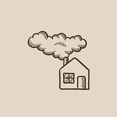 Image showing Save energy house sketch icon.