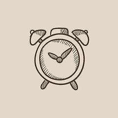 Image showing Alarm clock sketch icon.