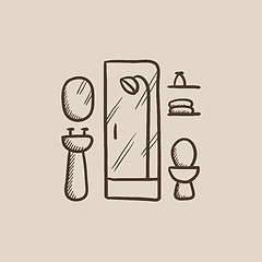 Image showing Bathroom sketch icon.