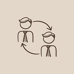 Image showing Staff turnover sketch icon.