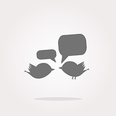 Image showing vector internet web icon with bird family and cloud sign. Web Icon Art. Graphic Icon Drawing