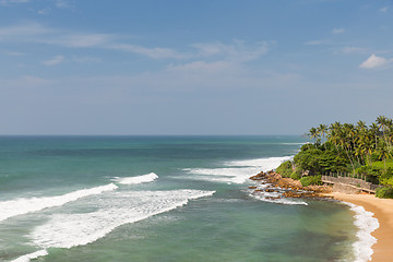 Image showing sea or ocean waves and blue sky on Sri Lanka beach