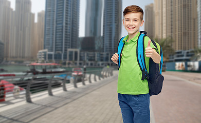 Image showing happy student boy with school bag