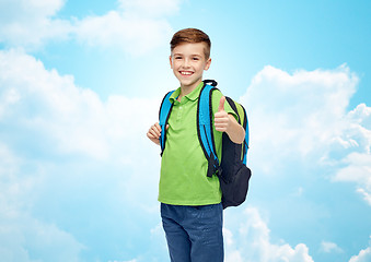 Image showing happy student boy with school bag