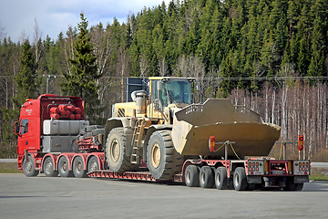 Image showing Scania Semi Hauls Oversize Load, Rear View