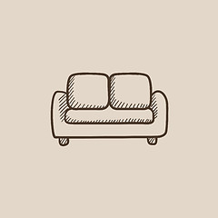 Image showing Sofa sketch icon.