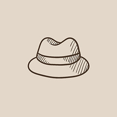 Image showing Classic hat sketch icon.